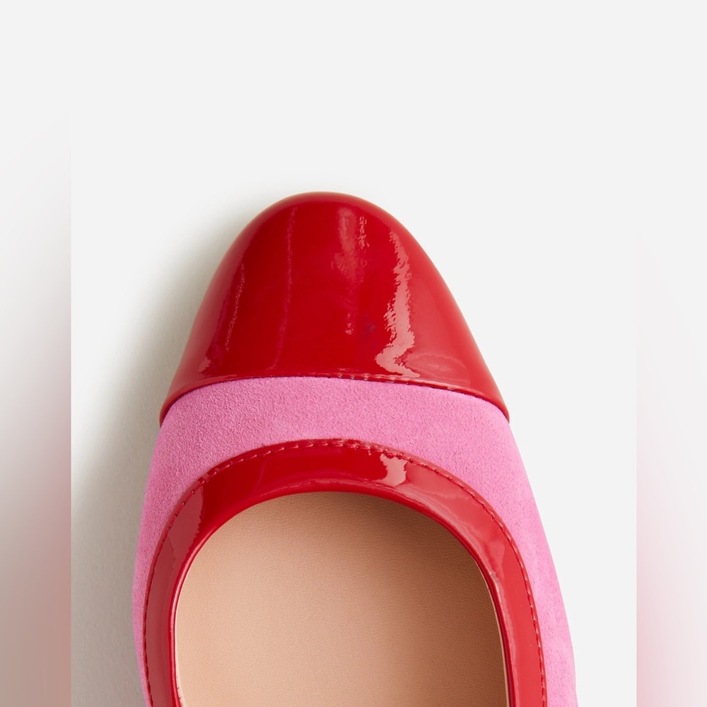 New. J. Crew Pink and Red Block Heel Slingbacks - Picture 2 of 8